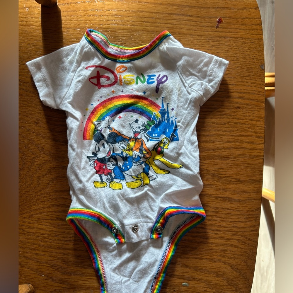 Disney Pride collection rainbow onesie NB Mickey Mouse pluto Goofy Donal…